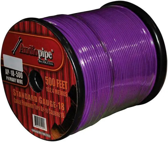 Alt view image 3 of 6 - NIPPON AP18500PL (PW18) AUDIOPIPE 18GA WIRE 500' PURPLE