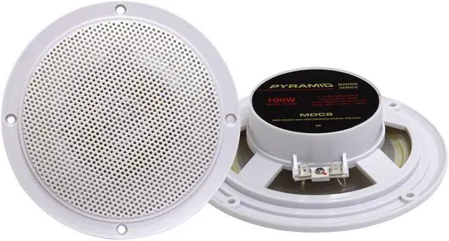 Alt view image 8 of 9 - 2) NEW PYRAMID MDC6 5.25" 100W Marine/Boat Outdoor Waterproof Speakers White