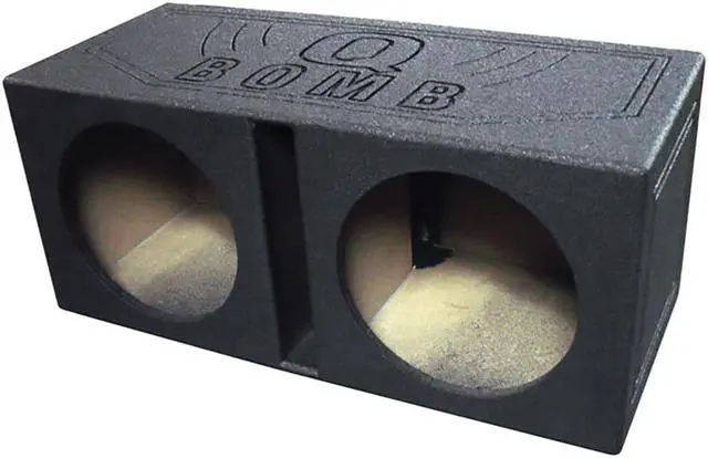Alt view image 3 of 10 - QPower QBOMB12V Dual 12" Vented Ported Subwoofer Sub Box with Bedliner Spray