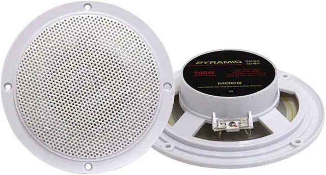Alt view image 5 of 9 - 2) NEW PYRAMID MDC6 5.25" 100W Marine/Boat Outdoor Waterproof Speakers White