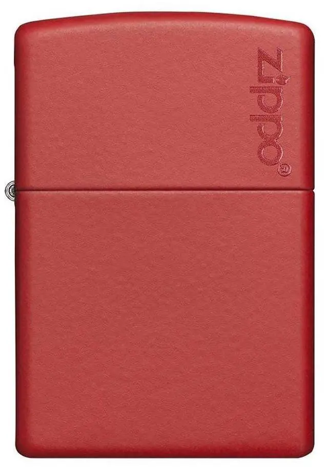 Alt view image 12 of 14 - Zippo 233ZL Windproof Red Matte with Zippo Logo Lighter