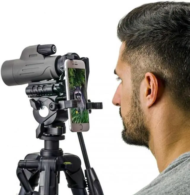 Alt view image 2 of 3 - CARSON MP-842IS Carson 8x 42mm Waterproof Monocular w Smart Phone Adapter Bundle