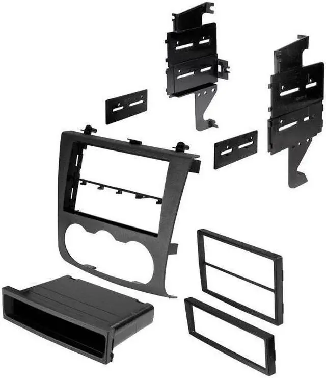 Alt view image 5 of 11 - American International 2007-2013 Nissan Single/Double DIN Black Stereo Dash Kit with Pocket