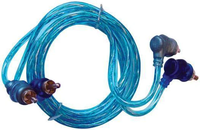 Alt view image 2 of 4 - XSCORPION STP3 RCA CABLE 3' RIGHT ANGLE BLUE/PLATINUM TWISTED