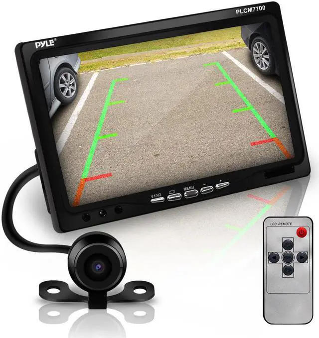Alt view image 4 of 7 - Pyle PLCM7700 7 Window Suction-Mount LCD Widescreen Monitor & Universal Mount Backup Color Camera with Distance-Scale