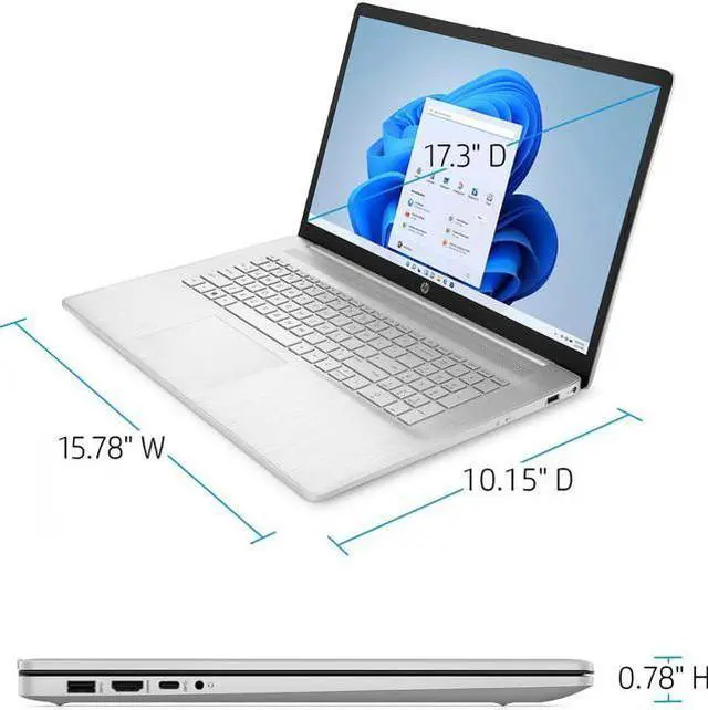Alt view image 6 of 7 - Newest HP 17.3" FHD IPS  Home & Business Laptop (AMD Ryzen 5 5500U 6-Core, AMD Radeon, 16GB RAM, 512GB PCIe SSD, AC WiFi, HDMI, HD Webcam, Bluetooth 5.1, Win 11 Pro)