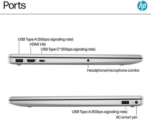 Alt view image 12 of 13 - HP 15.6" Full HD 1920 x 1080 Touchscreen Intel Iris Xe Graphics Intel 12th Core i7-1255U 32GB RAM 1TB SSD HDMI 1.4 USB-C 3.0 Bluetooth Wi-Fi Webcam 720p Windows 11 Pro Silver