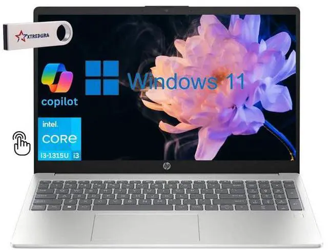 Main image of HP 15.6 HD Touchscreen Business&Home Laptop,13th Generation Intel core i3-1315U Beat(i5-1135G7) 6-Core Processor 20GB RAM, 512 GB PCIe SSD Windows 11 Home/Xtredura Flash Drive