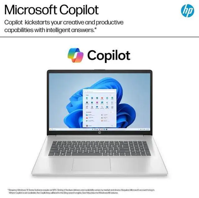 Alt view image 5 of 6 - HP 17 Home & Business Laptop,17.3" FHD 1920 x 1080 , AMD Ryzen 5  7520U (Beat i5-1135G4) 8GB DDR5 RAM, 256GB SSD, Webcam, Bluetooth, Wi-Fi, MS Office License  Windows 11 Home/XTREDURA FLASH Drive