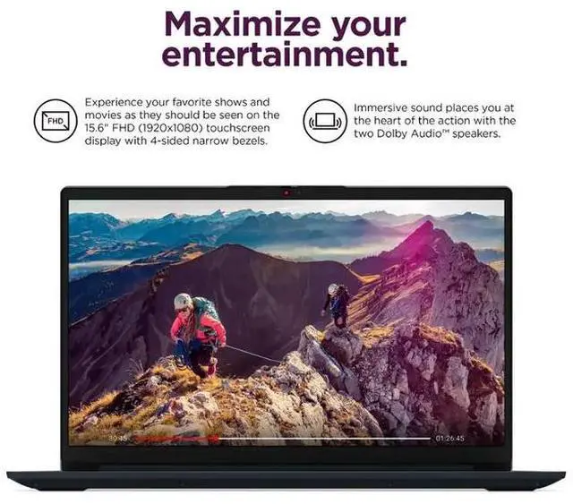 Alt view image 2 of 7 - Lenovo Ideapad 1i 15.6" FHD Touchscreen Business&Home Laptop, 13th Intel Core i5-1334U Upto 4.6GHz, 16GB RAM, 256GB PCle SSD, Windows 11 Pro, Lifetime Microsoft Office License, Blue