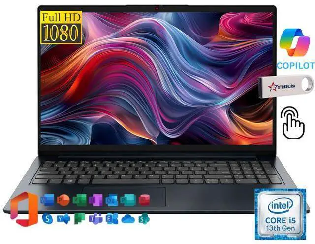 Main image of Lenovo Ideapad 1i 15.6" FHD Touchscreen Business&Home Laptop, 13th Intel Core i5-1334U Upto 4.6GHz, 16GB RAM, 2TB PCle SSD, Windows 11 Home, Lifetime Microsoft Office License, Blue