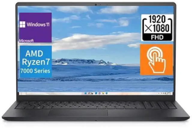Main image of Dell Inspiron 15.6 FHD Touch laptop,AMD Ryzen 7 7730U,AMD Radeon Graphics,32 GB RAM,1 TB SSD,Windows 11 Pro
