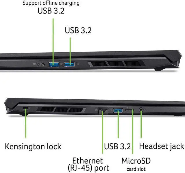 Alt view image 6 of 6 - Acer Nitro V16 Gaming Laptop 16" 180HZ WUXGA Display NVIDIA GeForce RTX5060 GPU 8GB Intel Core 7 240H Backlit Keyboard 32G DDR5 2TB PCIe SSD Windows 11 Pro