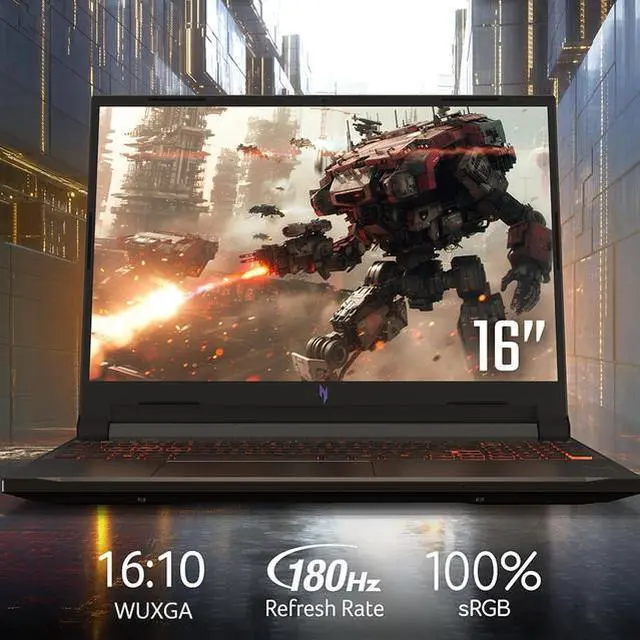 Alt view image 2 of 6 - Acer Nitro V16 Gaming Laptop 16" 180HZ WUXGA Display NVIDIA GeForce RTX5060 GPU 8GB Intel Core 7 240H Backlit Keyboard 32G DDR5 2TB PCIe SSD Windows 11 Pro