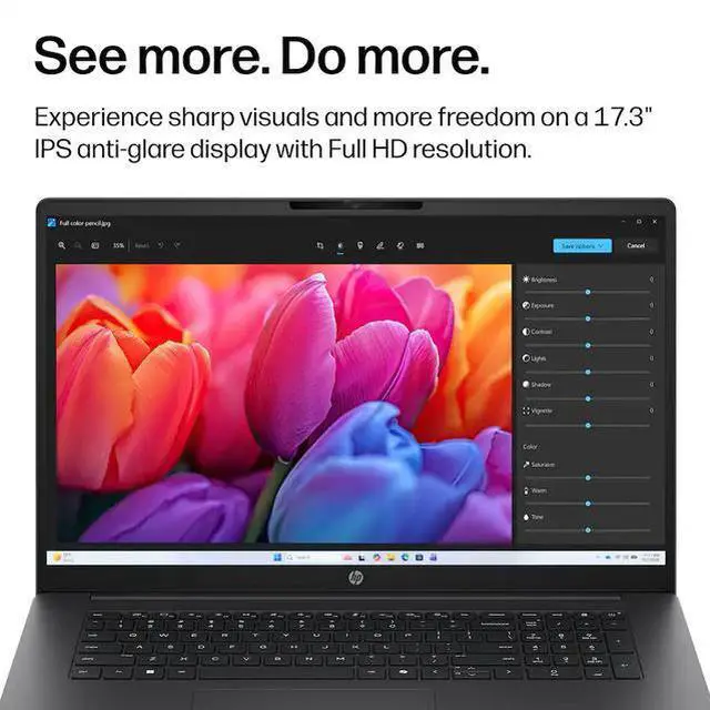 Alt view image 3 of 7 - HP OmniBook 3 AI PC Laptop 17.3" FHD IPS Display Intel Ultra 7 255U Up to 5.2GHz 12 Core, 16GB DDR5, 1TB SSD, Wi-Fi 7, Life Time Office Windows 11 Pro/ LED Mouse