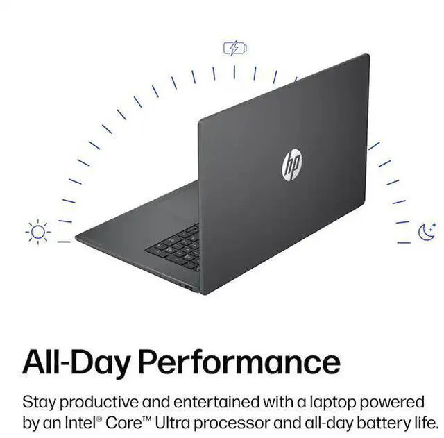 Alt view image 6 of 7 - HP OmniBook 3 AI PC Laptop 17.3" FHD IPS Display Intel Ultra 7 255U Up to 5.2GHz 12 Core, 16GB DDR5, 1TB SSD, Wi-Fi 7, Life Time Office Windows 11 Pro/ LED Mouse