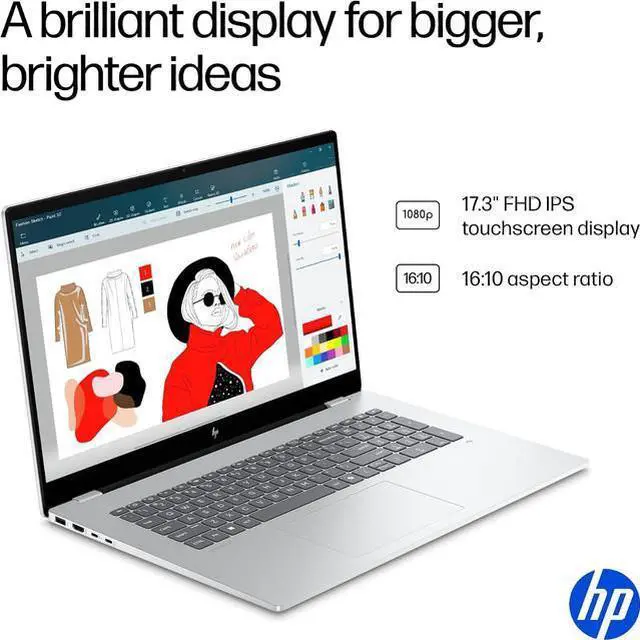 Alt view image 5 of 7 - HP 17 Business AI PC Laptop 17.3" FHD Touch IPS Display Intel Ultra 7 256V (Beats i7-13620H) NVIDIA GeForce RTX 4050, 16GB DDR5, 512GB SSD, Wi-Fi 7 Win11 Home/ Hub