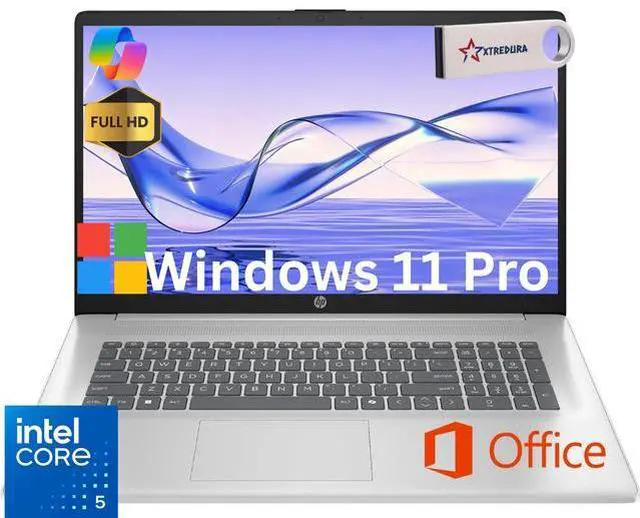 Main image of HP 17 Business AI PC Laptop 17.3" FHD IPS Display Intel Core 5 120U (Beat i5-1335U) Up to 5 Ghz 10 Core,24GB ,512GB SSD,Life Time Office Windows 11 Pro/ Flash Drive