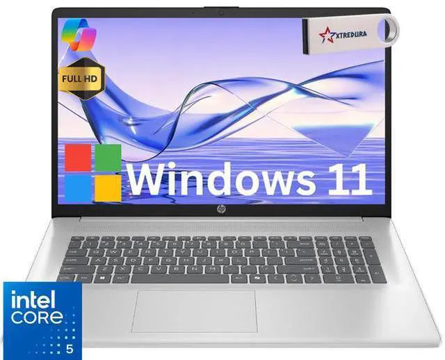 Main image of HP 17 AI PC Laptop 17.3" FHD IPS Display Intel Core 5 120U (Beat i5-1335U) Up to 5 Ghz 10 Core,16GB ,512GB SSD,Windows 11 Home/ Flash Drive