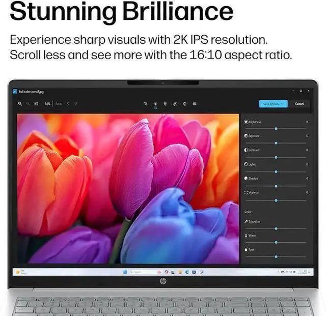 Alt view image 3 of 7 - HP OmniBook3 16 AI PC Laptop 16" FHD+ Touchscreen AMD Ryzen 5 40 (Up to 4.3GHz 4 Core), 8GB DDR5, 512GB SSD,AMD Radeon 610M, Lifetime Office, Windows 11 Home/ HUB