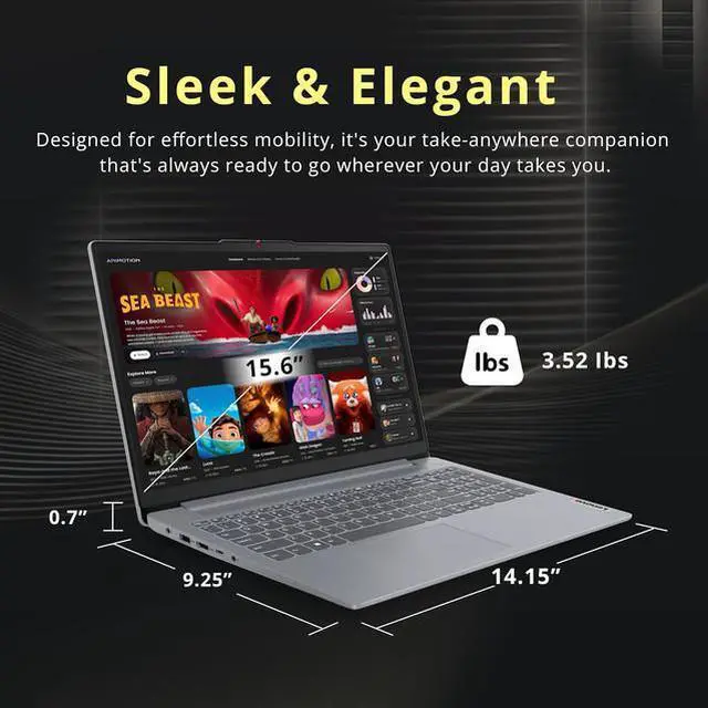 Alt view image 5 of 6 - Lenovo Ideapad Slim 3i 15.6" Full HD Business&Home Laptop, 13th Intel Core i5-1335U Upto 4.6GHz, 12GB DDR5 RAM, 256GB PCle SSD, Windows 11 Pro, Lifetime Microsoft Office License, Grey/Flash Drive