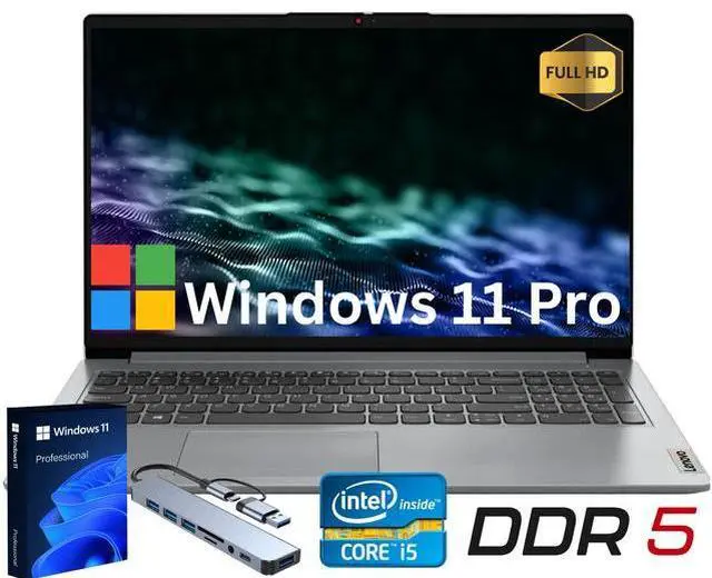 Main image of Lenovo Ideapad Slim 3i 15.6" Full HD Business&Home Laptop, 13th Intel Core i5-1335U Upto 4.6GHz, 12GB DDR5 RAM, 512GB PCle SSD, Windows 11 Home, Lifetime Microsoft Office License, Grey/Mouse