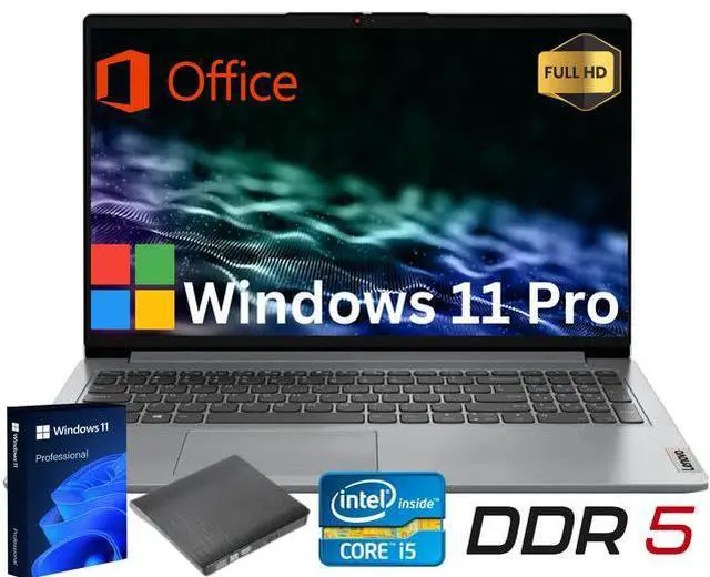 Main image of Lenovo Ideapad Slim 3i 15.6" Full HD Business&Home Laptop, 13th Intel Core i5-1335U Upto 4.6GHz, 16GB DDR5 RAM, 512GB PCle SSD, Windows 11 Pro, Lifetime Microsoft Office License, Grey/DVD