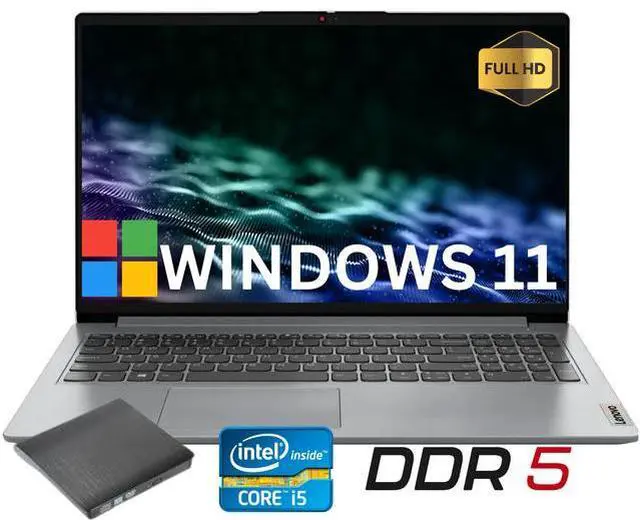 Main image of Lenovo Ideapad Slim 3i 15.6" Full HD Business&Home Laptop, 13th Intel Core i5-1335U Upto 4.6GHz, 12GB DDR5 RAM, 256GB PCle SSD, Windows 11 Home, Grey/DVD
