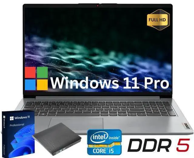Main image of Lenovo Ideapad Slim 3i 15.6" Full HD Business&Home Laptop, 13th Intel Core i5-1335U Upto 4.6GHz, 16GB DDR5 RAM, 256GB PCle SSD, Windows 11 Pro, Grey/DVD