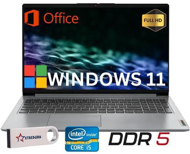 Main image of Lenovo Ideapad Slim 3i 15.6" Full HD Business&Home Laptop, 13th Intel Core i5-1335U Upto 4.6GHz, 16GB DDR5 RAM, 512GB PCle SSD, Windows 11 Home, Lifetime Microsoft Office License, Grey/Flash Drive
