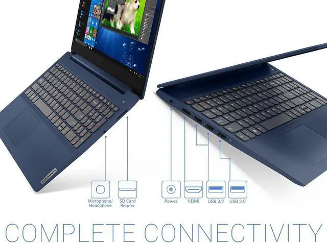 Alt view image 3 of 5 - Lenovo IdeaPad 3 Notebook, 15.6" HD Touch Display, Intel Core i3-10110U Upto 4.1GHz, 8GB RAM, 256GB NVMe SSD, HDMI, Card Reader, Wi-Fi, Bluetooth, Windows 10 Pro S Model
