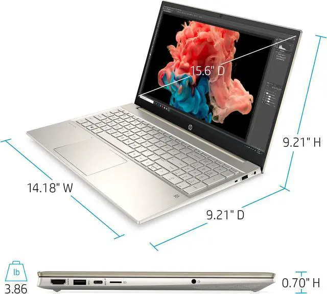 Alt view image 2 of 5 - HP Pavilion 15" FHD Touchscreen Business&Home Laptop, Intel Core i5-1135G7 upto 4.2GHz, 8GB DDR4, 256GB NVMe M.2 SSD, WiFi 6, Bluetooth, Webcam, HDMI, Windows 11 Home /Lone Star Mousepad