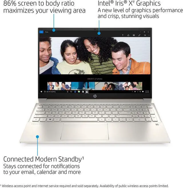 Alt view image 4 of 5 - HP Pavilion 15" FHD Touchscreen Business&Home Laptop, Intel Core i5-1135G7 upto 4.2GHz, 8GB DDR4, 256GB NVMe M.2 SSD, WiFi 6, Bluetooth, Webcam, HDMI, Windows 11 Home /Lone Star Mousepad