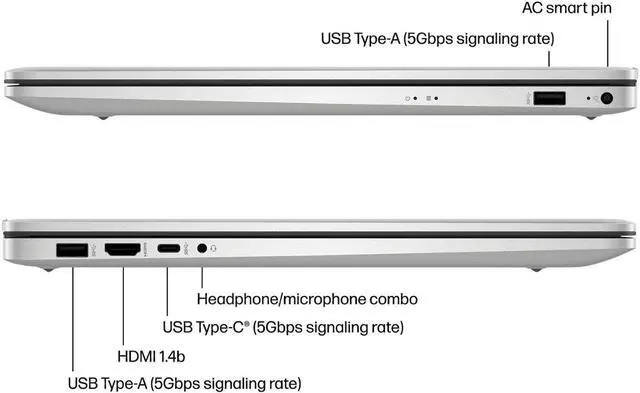 Alt view image 4 of 6 - HP 17.3" FHD(1920x1080) Laptop,Intel Core i3-1215U,Intel UHD Graphics,16GB RAM,1 TB SSD,Windows 11 Home,Natural Silver