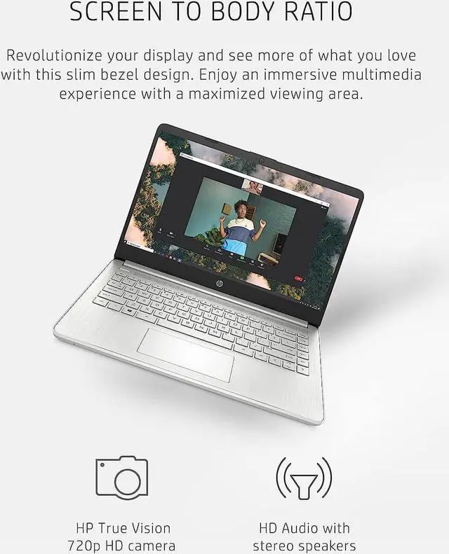 Alt view image 4 of 7 - HP 15 Home & Business Laptop Full HD (1920 x1080)Intel i3-N305 8-Core, 8GB RAM, 128GB SSD, Up to 3.8 GHZ, 15", Wifi, Bluetooth, Webcam, Silver, Windows 11 Home/XTREDURA FLASH DRIVE