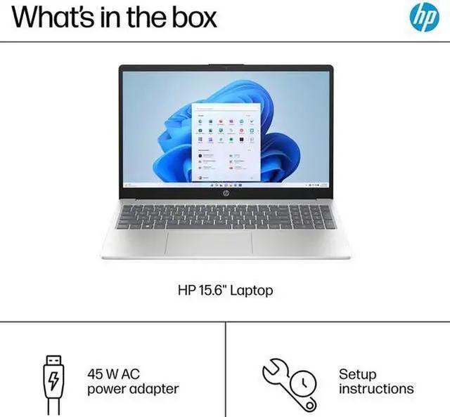 Alt view image 5 of 6 - HP 15 Home & Business Laptop Full HD (1920 x1080) Intel i5-1235U 10-Core,32GB RAM,256GB SSD,Up to 4.4 GHZ, 15",Wifi, Bluetooth, Webcam, Silver, Windows 11 Pro Office 365/XTREDURA FLASH DRIVE
