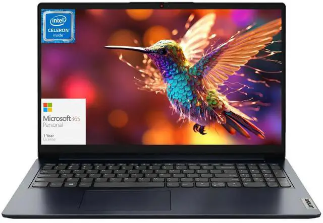 Main image of Lenovo IdeaPad 1 Student Laptop, 15.6" HD Display, Intel Celeron N4500 Upto 2.8GHz, 16GB RAM, 256 Storage(128GB SSD+128GB eMMC), 1 Year Office 365,Windows 11 Home