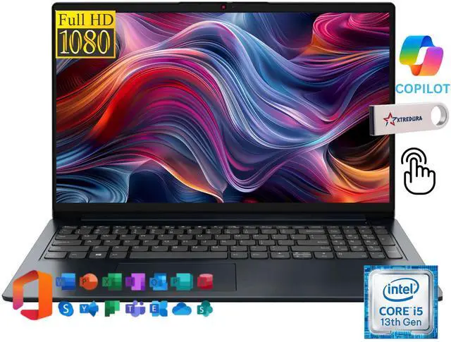 Main image of Lenovo Ideapad 1i 15.6" FHD Touchscreen Business&Home Laptop, 13th Intel Core i5-1334U Upto 4.6GHz, 8GB RAM, 1TB PCle SSD, Windows 11 Home, Lifetime Microsoft Office License, Blue