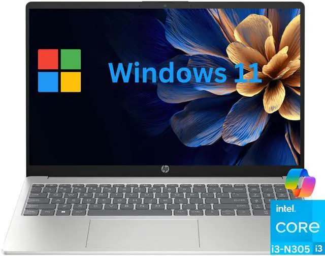 Main image of HP 17.3" HD+ Business Laptop Intel core i3-N305 8-core 3.8GHz (Beat i3-1215U) Intel UHD Graphics 32GB RAM 512GB SSD Webcam HDMI 1.4 USB-C 3.0 Bluetooth Wi-Fi 6 Windows 11 Pro Silver