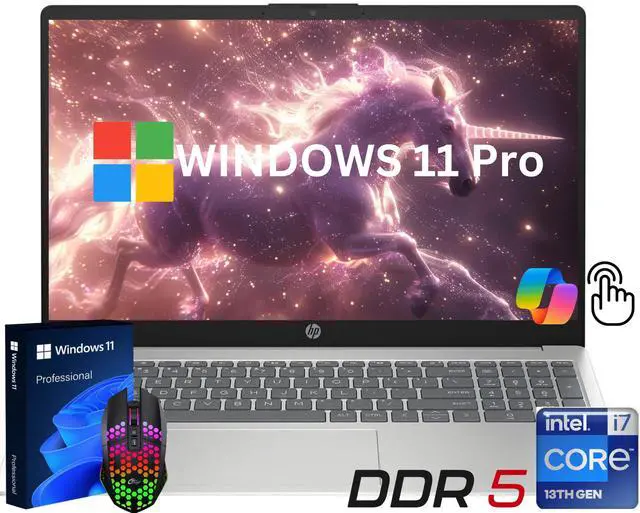Main image of HP 15.6" Full HD LED TouchScreen Business and School Laptop,Intel 13th Core i7-1355U (Beat i5-1255U) 10-Core Processor,16GB DDR5 RAM,512GB SSD,Intel Iris Xe Graphics, Windows 11 Pro