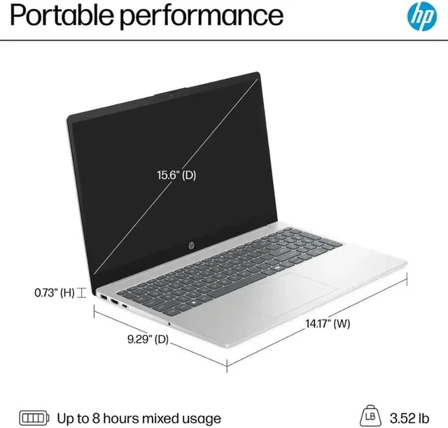 Alt view image 4 of 7 - HP 15.6 Full HD Business&Home Laptop - with Microsoft Office Lifetime License,13th Generation Intel core i3-N305 6-Core Processor 16GB RAM, 256 GB PCIe SSD Windows 11 Pro/Xtredura Flash Drive