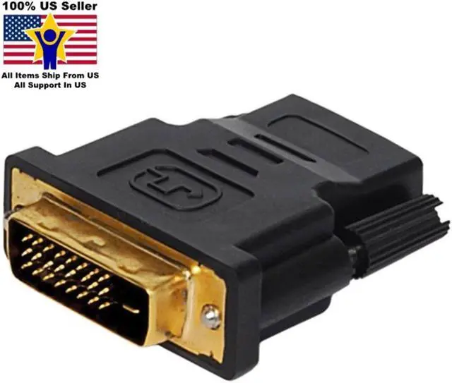Alt view image 3 of 3 - DVI-D Male 24+1 pin to HDMI Female 19-pin HD HDTV Monitor Display Adapter