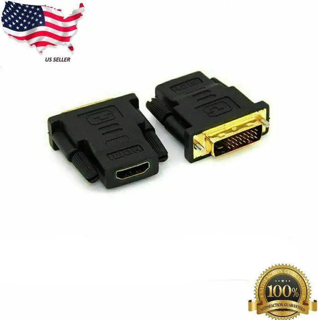 Main image of DVI-D Male 24+1 pin to HDMI Female 19-pin HD HDTV Monitor Display Adapter
