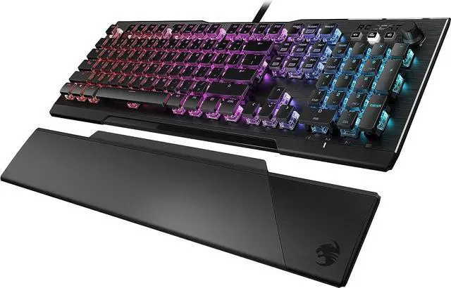 Alt view image 3 of 4 - ROCCAT Vulcan 121 AIMO Linear Mechanical Titan Switch Full-size PC Gaming Keyboard with Per-key AIMO RGB Lighting, Anodized Aluminum Top Plate and Detachable Palm Rest  Black