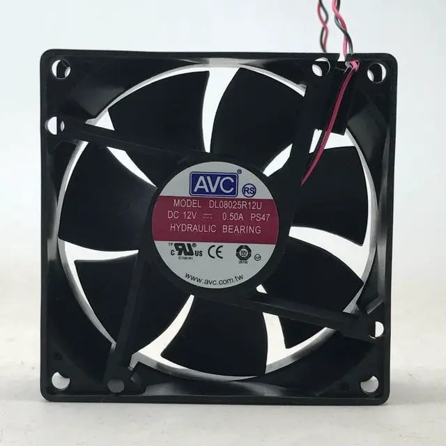 Alt view image 2 of 4 - AVC 8025 80mm x 80mm x 25mm DL08025R12U Hydraulic Bearing Cooler Cooling Fan 12V 0.50A 2Wire 2Pin Connector