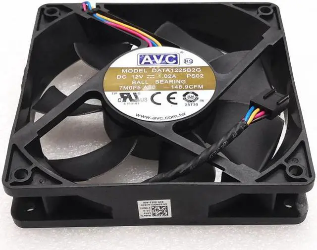 Main image of AVC 12025 12cm fan double ball 4-wire data125b2g 12V 1.02a 7m05f pwm cooling fan