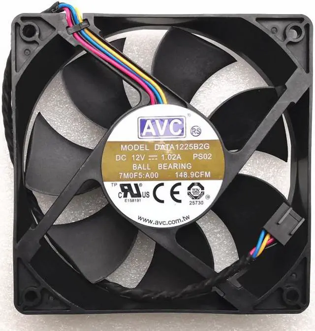 Alt view image 5 of 5 - AVC 12025 12cm fan double ball 4-wire data125b2g 12V 1.02a 7m05f pwm cooling fan