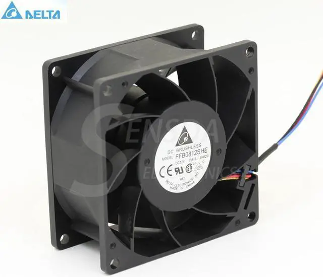 Main image of delta FFB0812SHE 80mm DC12V 0.87A Server Cooling Fans Server Square Fan 3-wire 80x80x38mm