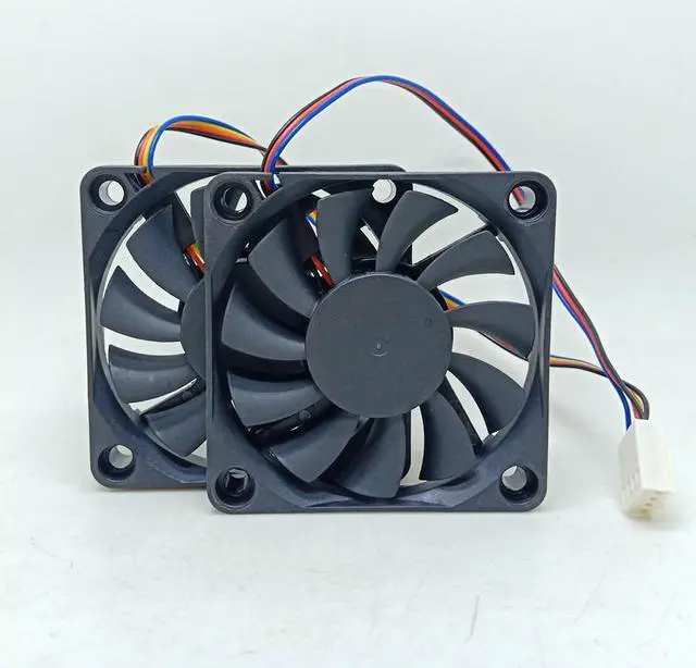 Alt view image 2 of 3 - set of 2 fans  Shuttle XH170V Slim PC Computer APISTEK SA61O2U SA6102U PFGA 6010 slim 60x60x10mm 60mm 6CM 4Pin Cooling Fan