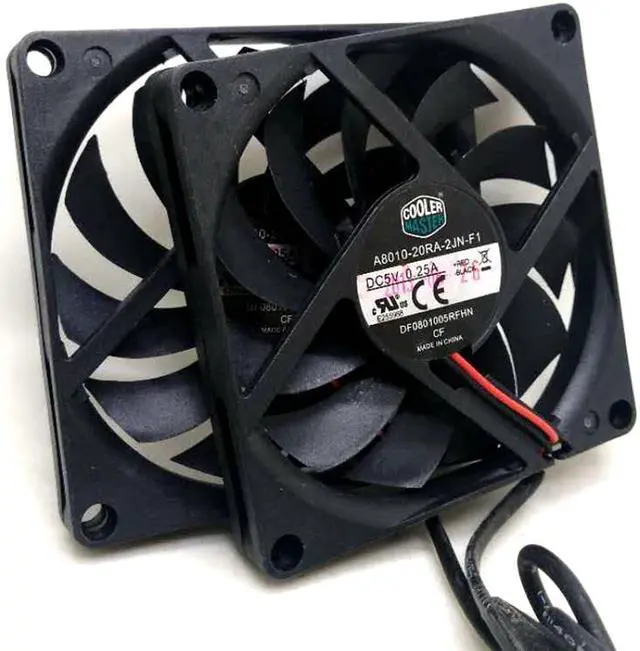 Alt view image 2 of 5 - 2pcs/pair slim USB fan 80mm*10mm DC5V A8010-20RA-2JN-F1 5V 0.25A 8010 8CM Ultra-thin silence cooling fan